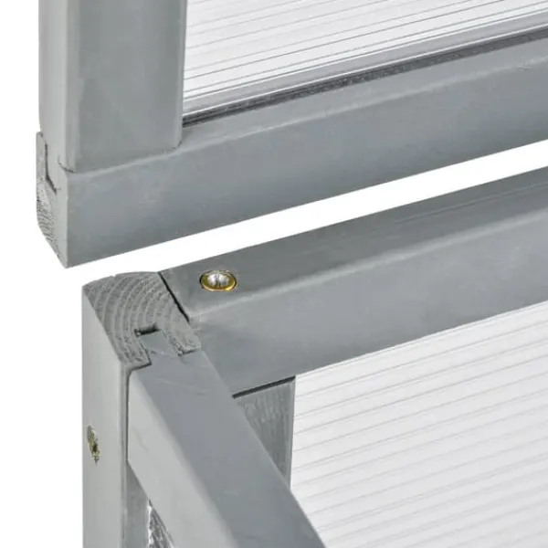 Sale Outsunny drivhus af grantræ og polycarbonat, grå, 90x46x40cm Drivhus