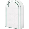 Online Outsunny drivhus hvid stål plast 100x45x160 cm 4 niveauer lynlåsdør Drivhus