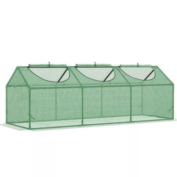 Sale Outsunny Drivhus med vindue, PE drivhus, Tomathus, Koldbænk, 180x60x60cm, Grøn Drivhus