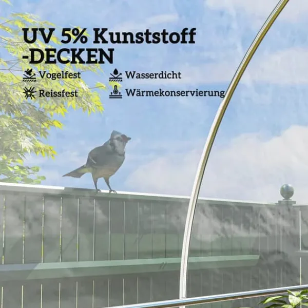 Drivhus^Outsunny Drivhusfilm, Vandtæt og UV-beskyttet Havefilm (6x10m), Ekstra Tyk Rivfast Plast til Drivhus, Tunnel, Transparent