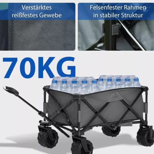 Discount Outsunny Foldbar Håndvogn 360°, Havevogn med teleskophåndtag, op til 20 kg, justerbar håndtagshøjde Haveværktøj