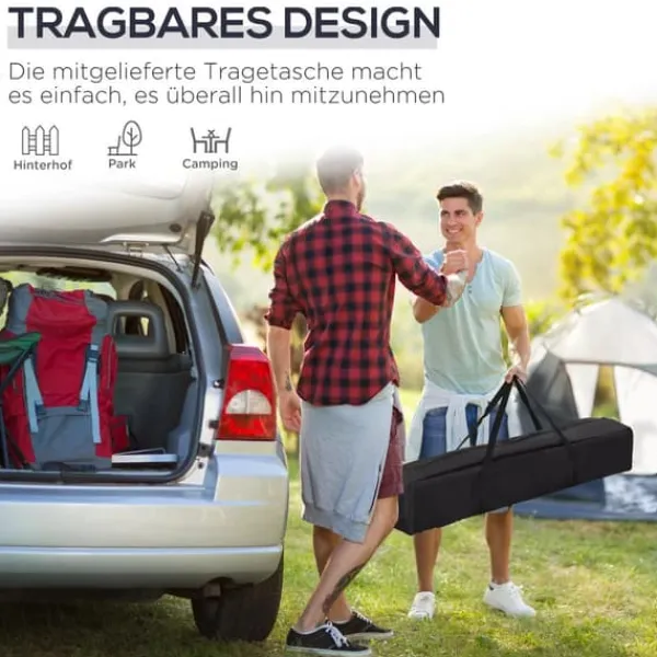 Discount Outsunny Foldbar Pavillon 3x3m, Blå, Stål/Oxford, UV-beskyttelse, Justerbar Højde, Transporttaske Telte & Lysthuse