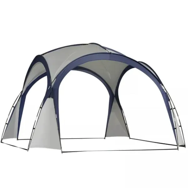 Telte & Lysthuse^Outsunny Have / Camping Telt - Vandtæt Polyester, Glasfiberramme - Cremhvid/Blå 3,5x3,5x2,3m