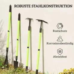 New Outsunny Haveværktøjssæt 4 stk. Grøn Metal Haveværktøj