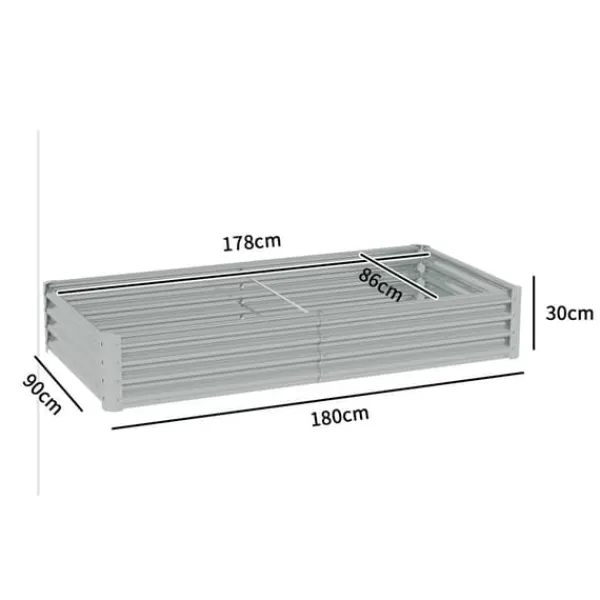 New Outsunny højbed af stål, vejrbestandigt plantebed 180x90x30 cm Plantningsbænke