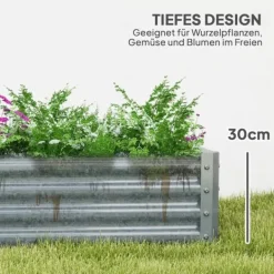 New Outsunny højbed af stål, vejrbestandigt plantebed 180x90x30 cm Plantningsbænke