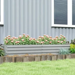 New Outsunny højbed af stål, vejrbestandigt plantebed 180x90x30 cm Plantningsbænke