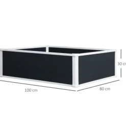 Clearance Outsunny Højbed Plantekasse i Plast - Grå, 100x80x30cm Krukker & Plantebeholdere