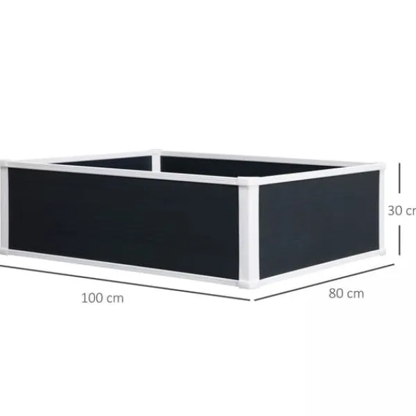 Clearance Outsunny Højbed Plantekasse i Plast - Grå, 100x80x30cm Krukker & Plantebeholdere