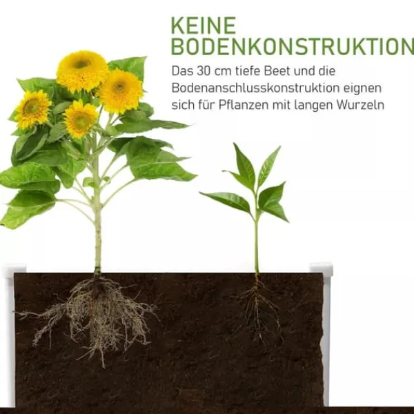 Clearance Outsunny Højbed Plantekasse i Plast - Grå, 100x80x30cm Krukker & Plantebeholdere