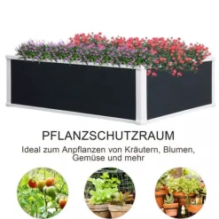 Clearance Outsunny Højbed Plantekasse i Plast - Grå, 100x80x30cm Krukker & Plantebeholdere