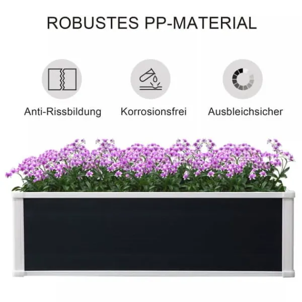 Clearance Outsunny Højbed Plantekasse i Plast - Grå, 100x80x30cm Krukker & Plantebeholdere