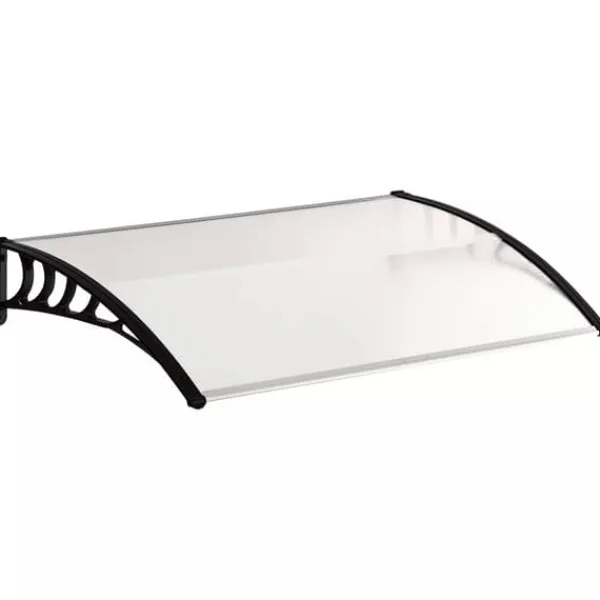 Best Outsunny Hoveddørsbaldakin Hvid Polycarbonat 122x90cm - Regn- og Solbeskyttelse med UV-filter Skure, Garager & Carports