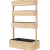 Plantestativer^Outsunny 4-lags hijbed i grantræ - Naturtræ 88.5x45x140 cm - Lodret plantekasse til have og altan