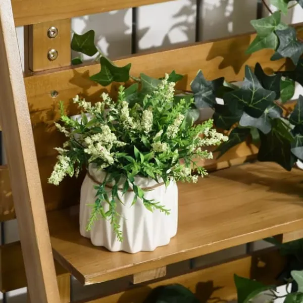 Clearance Outsunny Plantekasse HBjbed med Espalier og Hylder - Gran TrB, Brun, 63x39x160cm Plantningsbænke