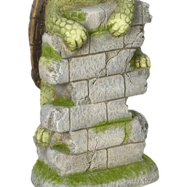 Outlet Outsunny Skildpadde Havefigur med Solcellelampe - Magnesiumoxid, Grøn/Brun, 36,5 cm Havedekorationer