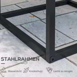 Plantestativer^Outsunny Sæt med 2 Plantestativer i Sort Stål - Stilfulde Blomsterstativer til Indendørs og Udendørs Brug