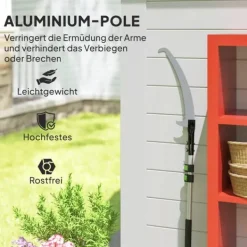 Haveværktøj^Outsunny Teleskop Astsalg 1.5-2.6m - Metal, Sølv - Justerbar grenklipper med sav til høje grene