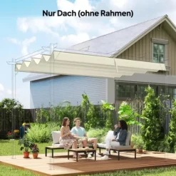 Outsunny Udskifteligt Tag til Pergola 2,85 x 2 m, Vandafvisende, UV30+, Polyester, Cremhvid Telte & Lysthuse