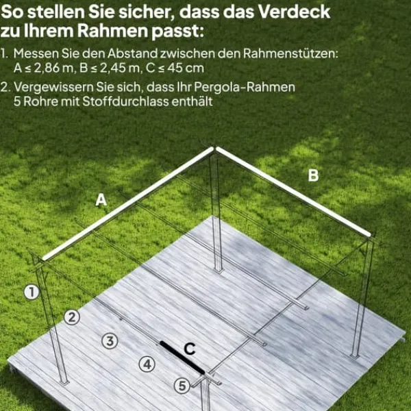Outsunny Udskifteligt Tag til Pergola 2,85 x 2 m, Vandafvisende, UV30+, Polyester, Cremhvid Telte & Lysthuse