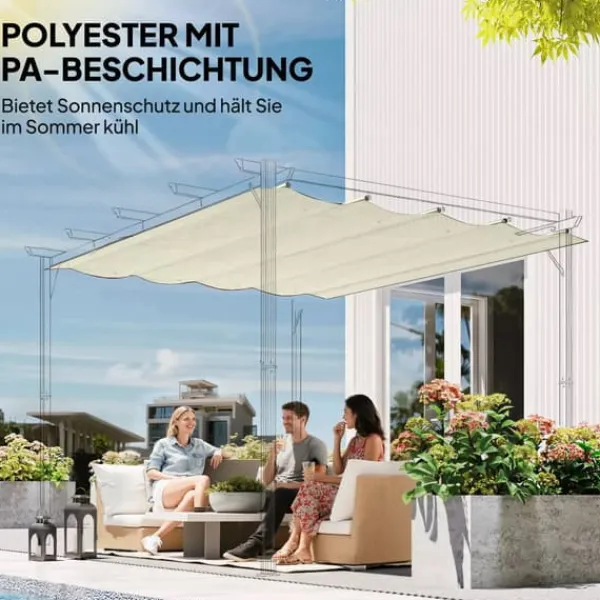Outsunny Udskifteligt Tag til Pergola 2,85 x 2 m, Vandafvisende, UV30+, Polyester, Cremhvid Telte & Lysthuse