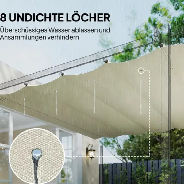 Outsunny Udskifteligt Tag til Pergola 2,85 x 2 m, Vandafvisende, UV30+, Polyester, Cremhvid Telte & Lysthuse