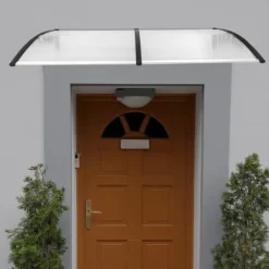 Discount Overdækning til hoveddør, dørskærm til udendørs brug, hvid regn- og solbeskyttelse Buer, Spalier, Lysthuse Uden Tag
