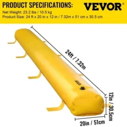 Discount Oversvømmelsesbarriere, 732x50,8x30,5 cm, Gul, PVC Beredskabsplaner