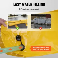 Beredskabsplaner^Oversvømmelsesbarrierer, sandbags alternative, 4-pak, effektive til hjemmet, døråbninger og indkørsler (4FTx6in)