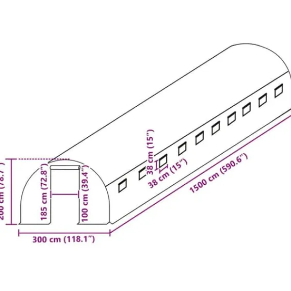 Outlet Overtræk til drivhus - Beskyttelse mod vejr og fugle | Farve: Grøn | Størrelse: 300x1500x200 cm Drivhus