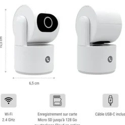 Sikkerhedsmonitorer & Videokameraer^Overvågningskamera - KONYKS - CAMINI CARE 2 - Indendørs - Wifi med sirene og videoopkaldsknap