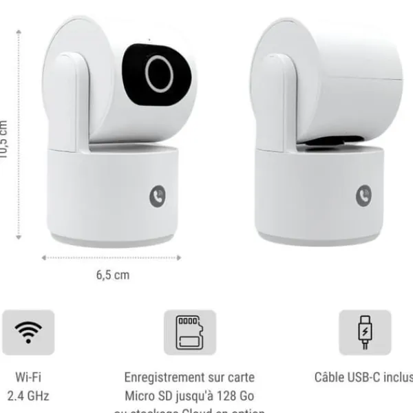 Sikkerhedsmonitorer & Videokameraer^Overvågningskamera - KONYKS - CAMINI CARE 2 - Indendørs - Wifi med sirene og videoopkaldsknap