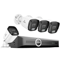 Sikkerhedsmonitorer & Videokameraer^Overvågningskamera, 5 MP opløsning, nattevisionskapacitet,8CH 4Stk Kamera, 1T