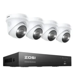 Sikkerhedsmonitorer & Videokameraer^Overvågningskamera System, 5MP Opløsning, Farve Natvision,2T-a, 4PCS 5MP kameraer