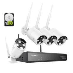 Clearance Overvågningskamera System, 5MP Opløsning, Smart Nattesyn,4STK Sikkerhedsmonitorer & Videokameraer
