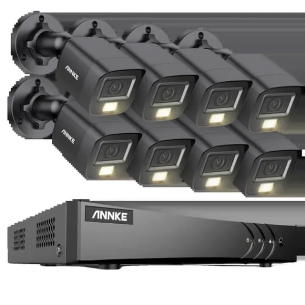 New Overvågningskamera System, 5MP Opløsning, Vejrbestandigt Design,8CH DVR 8Pcs Kits, 1T Sikkerhedsmonitorer & Videokameraer