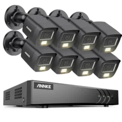 New Overvågningskamera System, 5MP Opløsning, Vejrbestandigt Design,8CH DVR 8Pcs Kits, 1T Sikkerhedsmonitorer & Videokameraer