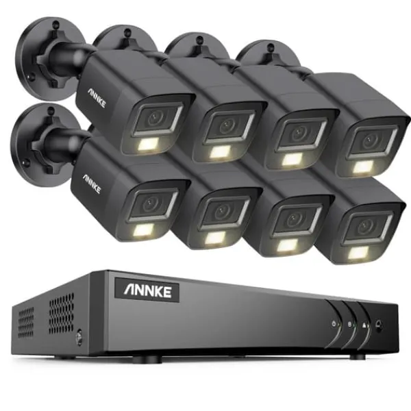 New Overvågningskamera System, 5MP Opløsning, Vejrbestandigt Design,8CH DVR 8Pcs Kits, 1T Sikkerhedsmonitorer & Videokameraer
