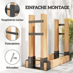 Discount 2-pak brændestativer til indendørs brug 33,5×10×15,5 cm, justerbar længde, metal, sort Tilbehør Til Brændeovne & Pejse