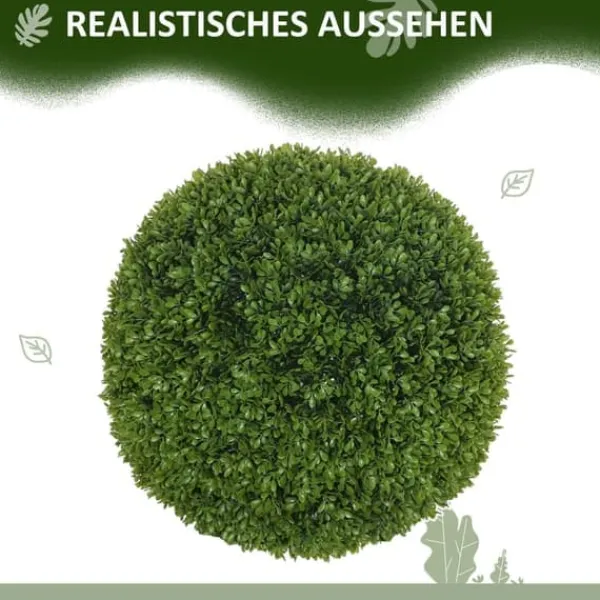 Havedekorationer^2-pak buksbomkugler 40 cm, kunstige, til hjem, kontor & have