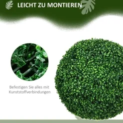 Discount 2-pak buksbomkugler 50 cm kunstige, plast, til hjem, kontor & have Havedekorationer