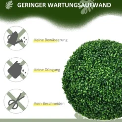 Discount 2-pak buksbomkugler 50 cm kunstige, plast, til hjem, kontor & have Havedekorationer