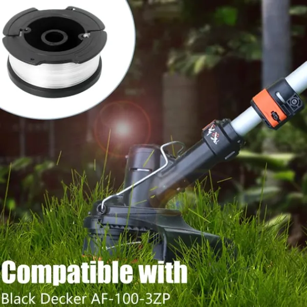 Clearance 3-pak erstatningsspoler med trimmerlinje til Black Decker AF-100-3ZP græstrimmer Havemaskiner