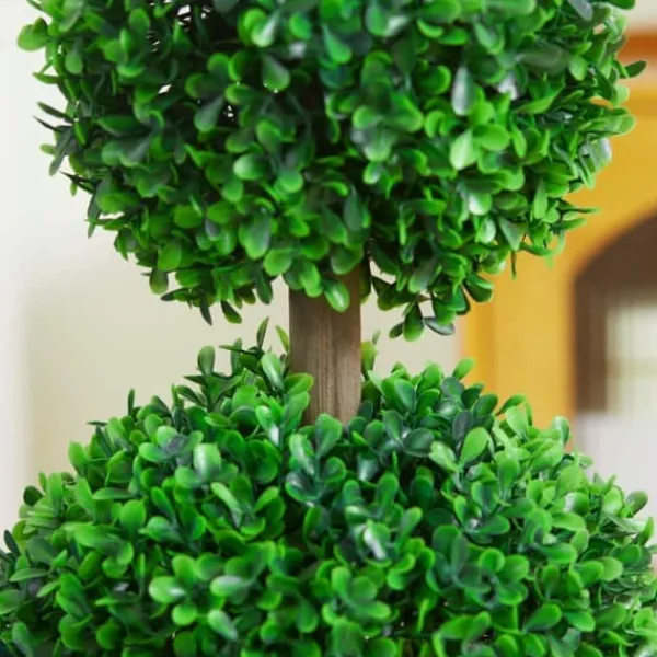 Online 2-pak kunstig buksbom 60 cm dobbeltkugle, UV-beskyttelse, til hjem & have Haveplanter