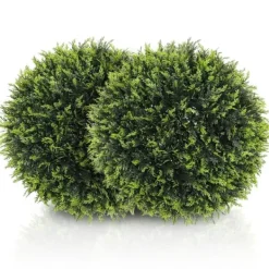 Outlet 2-pak kunstig ceder 45 cm med potte, dekorative planter til hjem & have Buskads
