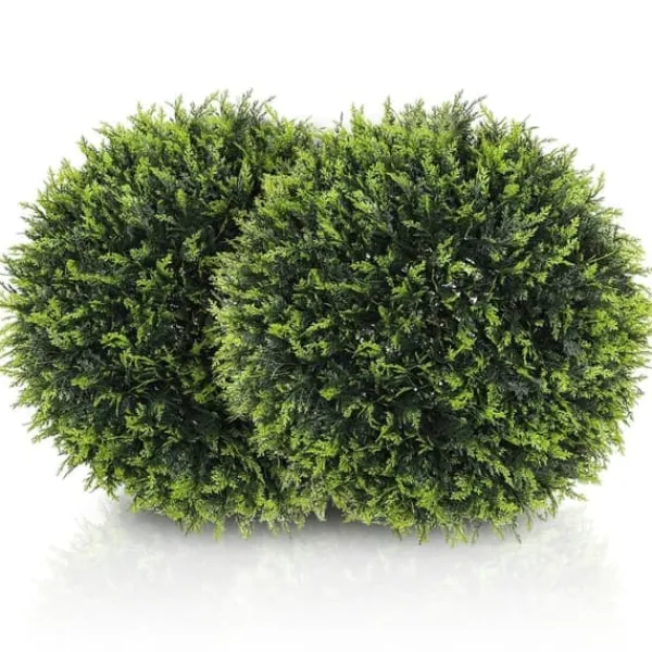 Outlet 2-pak kunstig ceder 45 cm med potte, dekorative planter til hjem & have Buskads