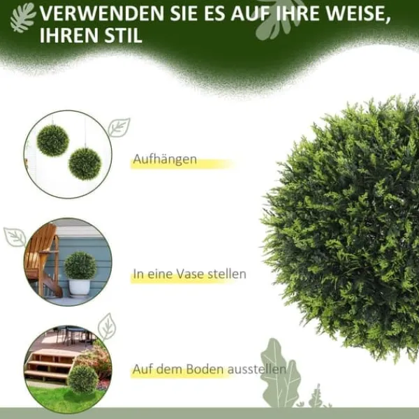 Outlet 2-pak kunstig ceder 45 cm med potte, dekorative planter til hjem & have Buskads