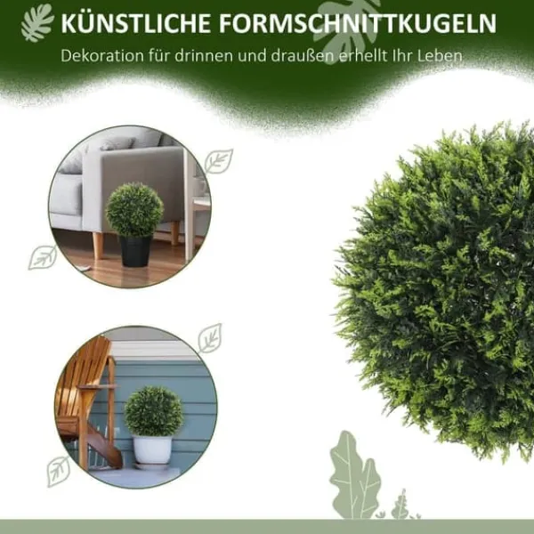 Outlet 2-pak kunstig ceder 45 cm med potte, dekorative planter til hjem & have Buskads