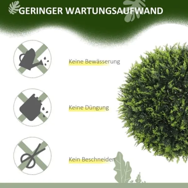 Outlet 2-pak kunstig ceder 45 cm med potte, dekorative planter til hjem & have Buskads