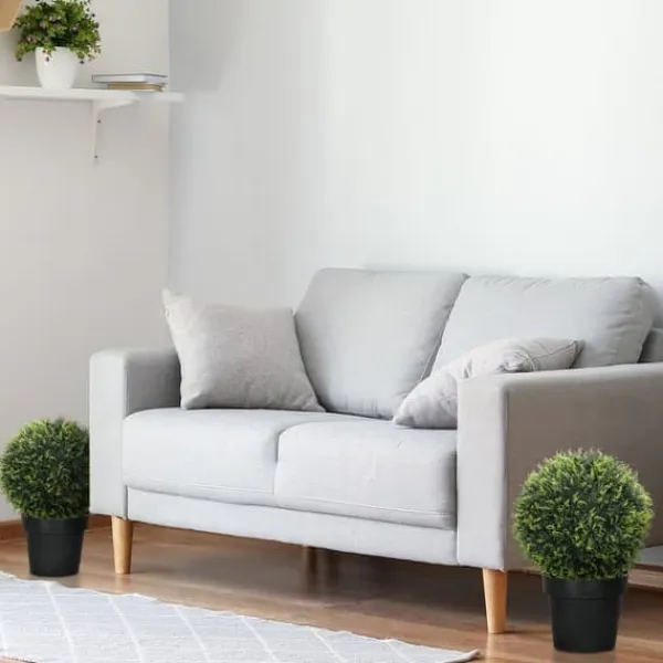 Outlet 2-pak kunstig ceder 45 cm med potte, dekorative planter til hjem & have Buskads